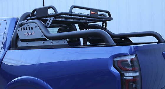購入 ハイラックス レボのフォード・レンジャーのためのルーフ ラックが付いている黒い鋼鉄4X4スポーツのロール バー online manufacture